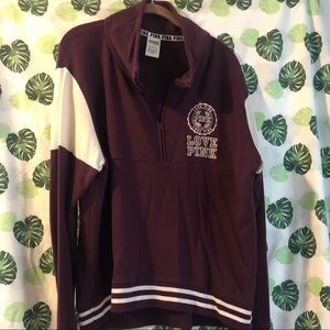 Pink Varsity quarter zip